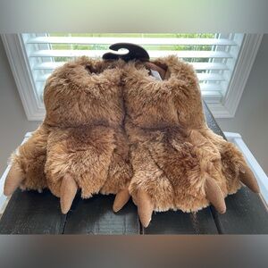 Lazy One Brown Bear Paw Slippers